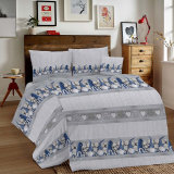 Vianočné bavlnené posteľné obliečky Modrí Škriatkovia 140x200cm/70x90 cm