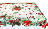 Vianočný obrus na stôl biely digitálna potlač 140x180 cm