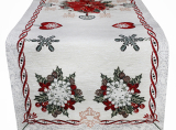Vianočný gobelínový behúň na stôl Vianočná ruža 40x180 cm Chenille IT09