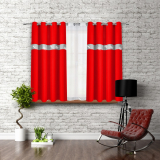 Hotový záves na krúžkoch so zirkónmi 140x160 cm červený