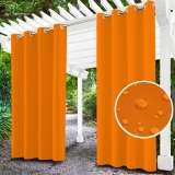 Záhradný záves na krúžkoch oranžový
