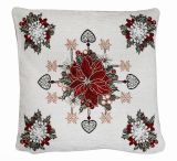 Gobelínová obliečka na vankúš Vianočná ruža 42x42 cm Chenille IT09