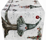 Gobelínový behúň na stôl Zelení škriatkovia 40x130 cm Chenille IT06