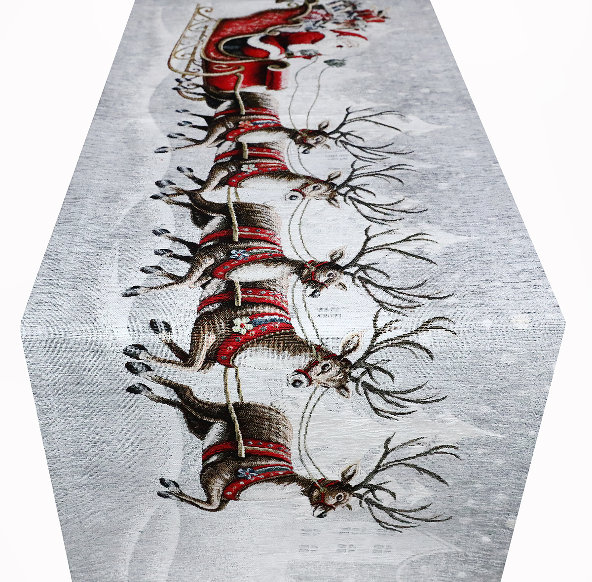 Vianočný gobelínový behúň na stôl Mikuláš na koči 40x180 cm Chenille IT042