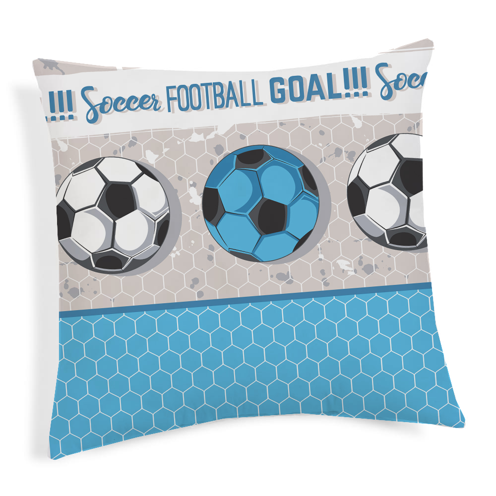 Obliečka na vankúš 456 FUTBAL tyrkysová 40x40 cm MADE IN ITALY