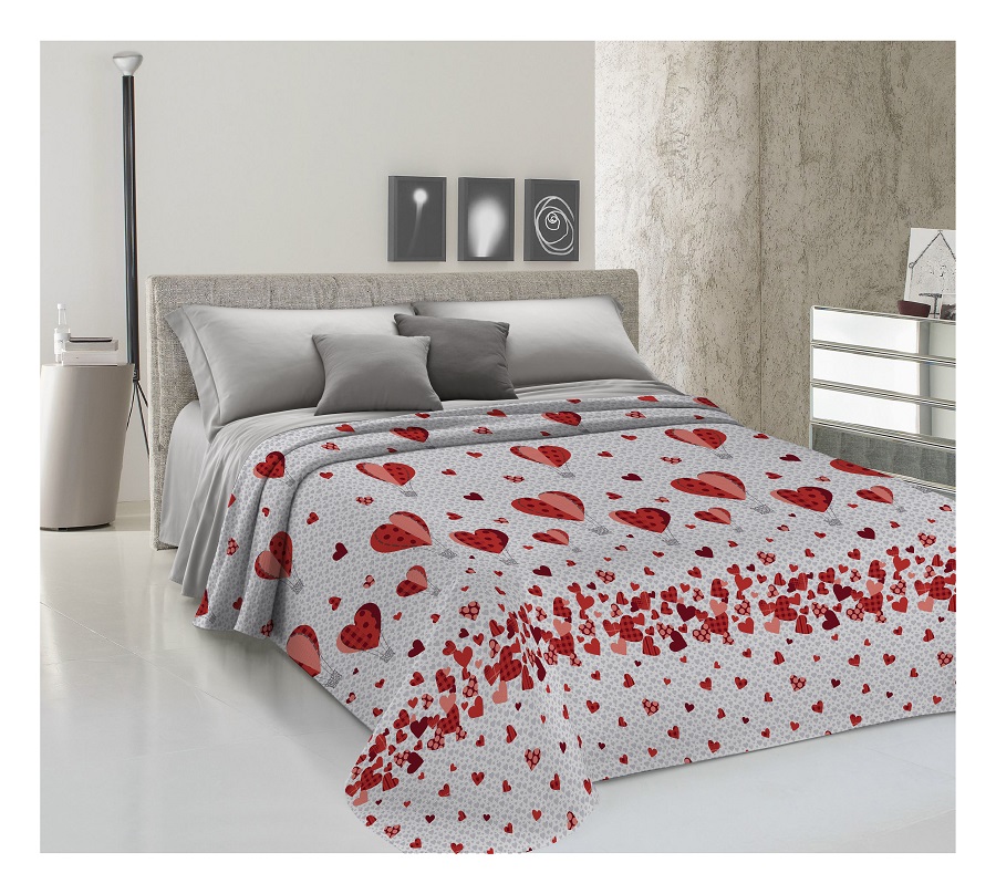 Prikrývka na posteľ BALÓNY červená Made in Italy
