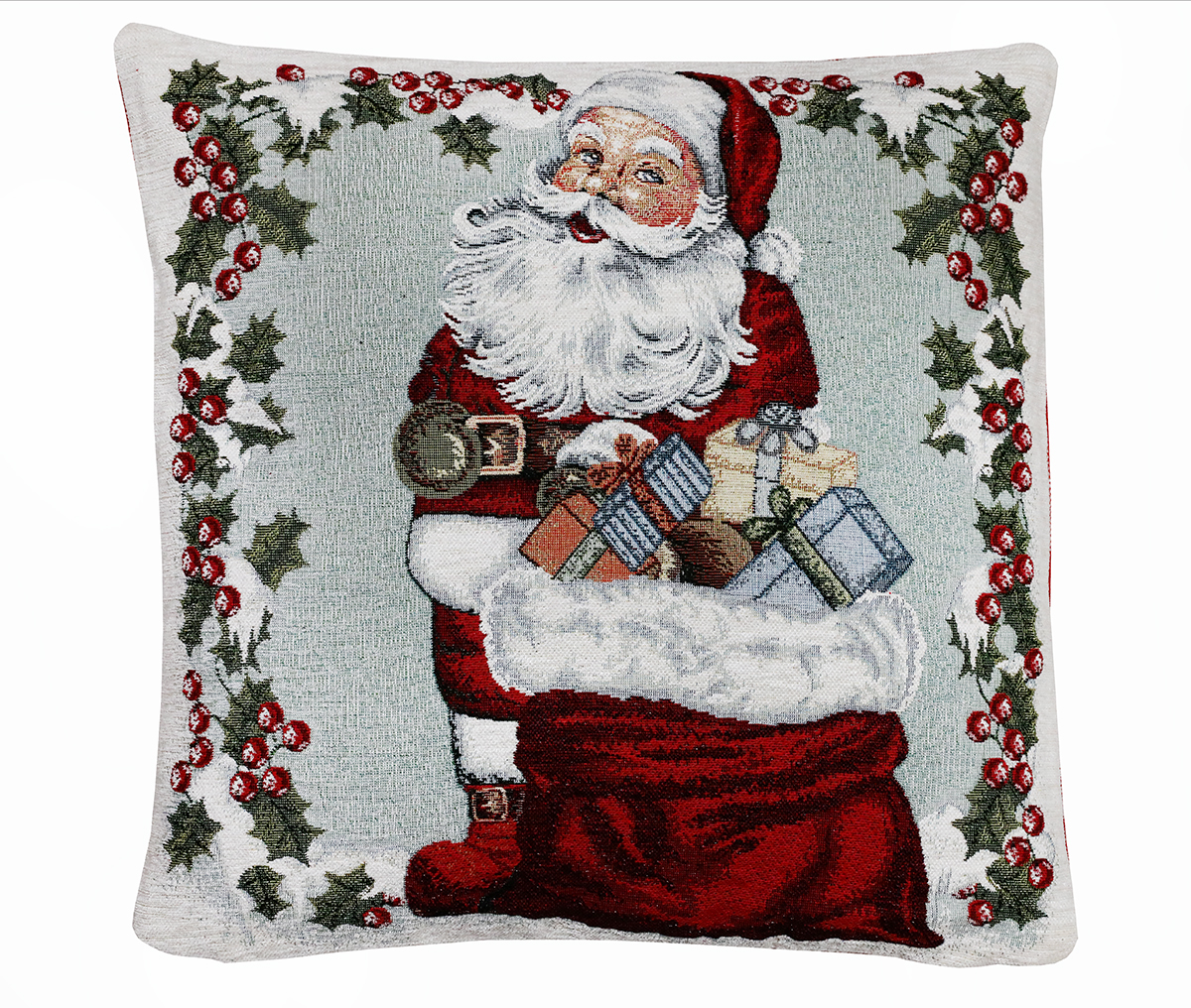 Vianočná gobelínová obliečka na vankúš Santa Claus 42x42 cm Chenille IT016