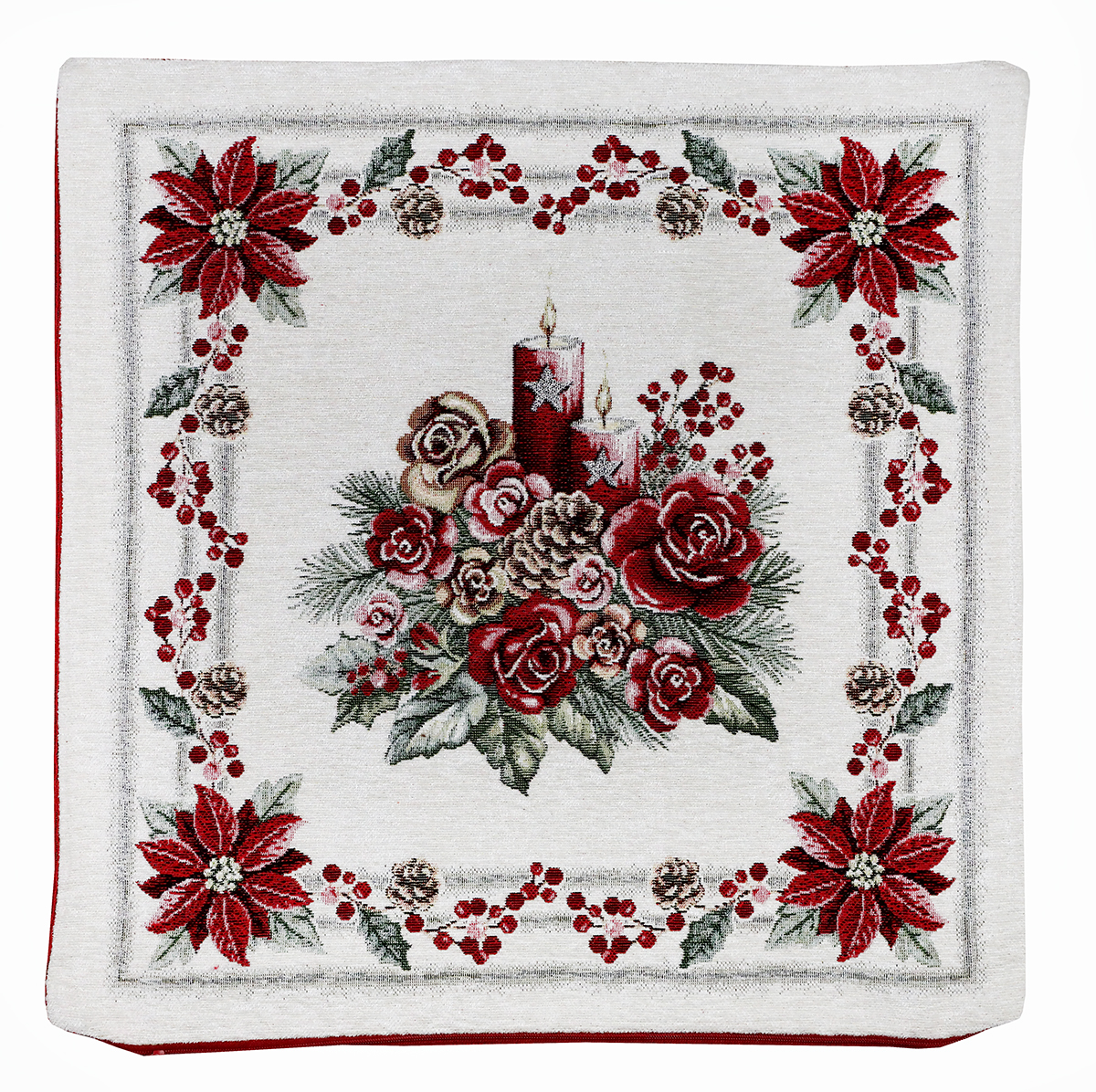 Vianočná gobelínová obliečka na vankúš Ikebana š 42x42 cm Chenille IT015