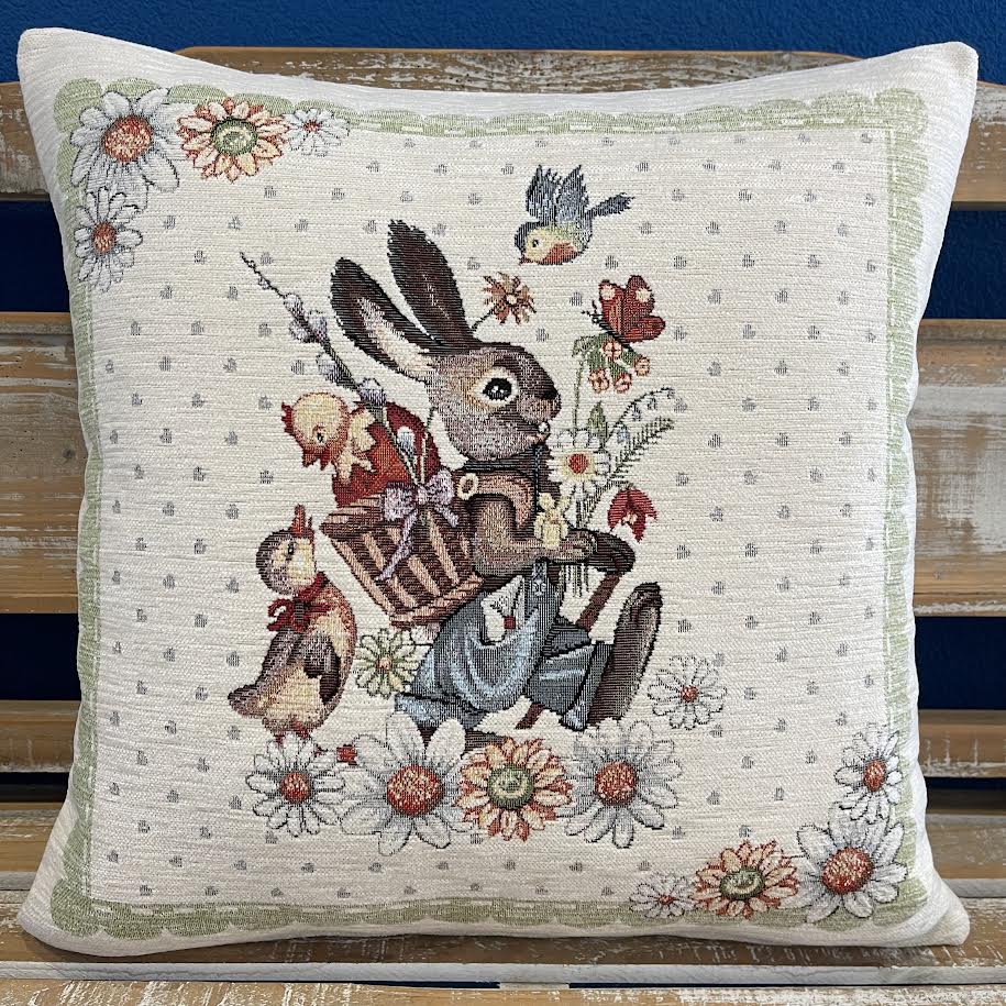 Veľkonočná gobelínová obliečka na vankúš 40x40 cm Chenille 1240