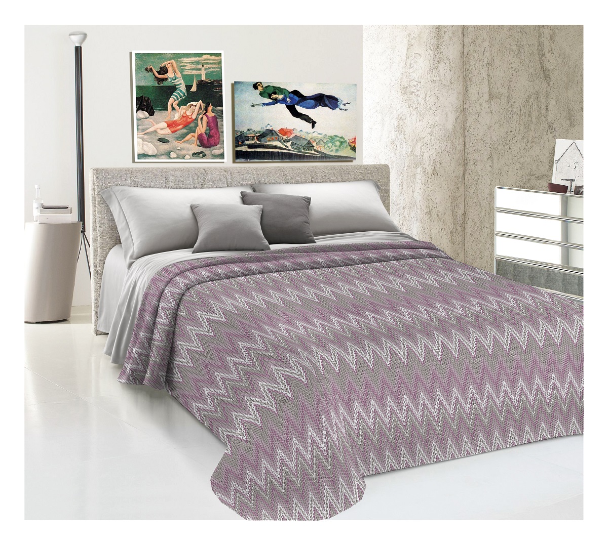 Prikrývka na posteľ Spinato ružová Made in Italy