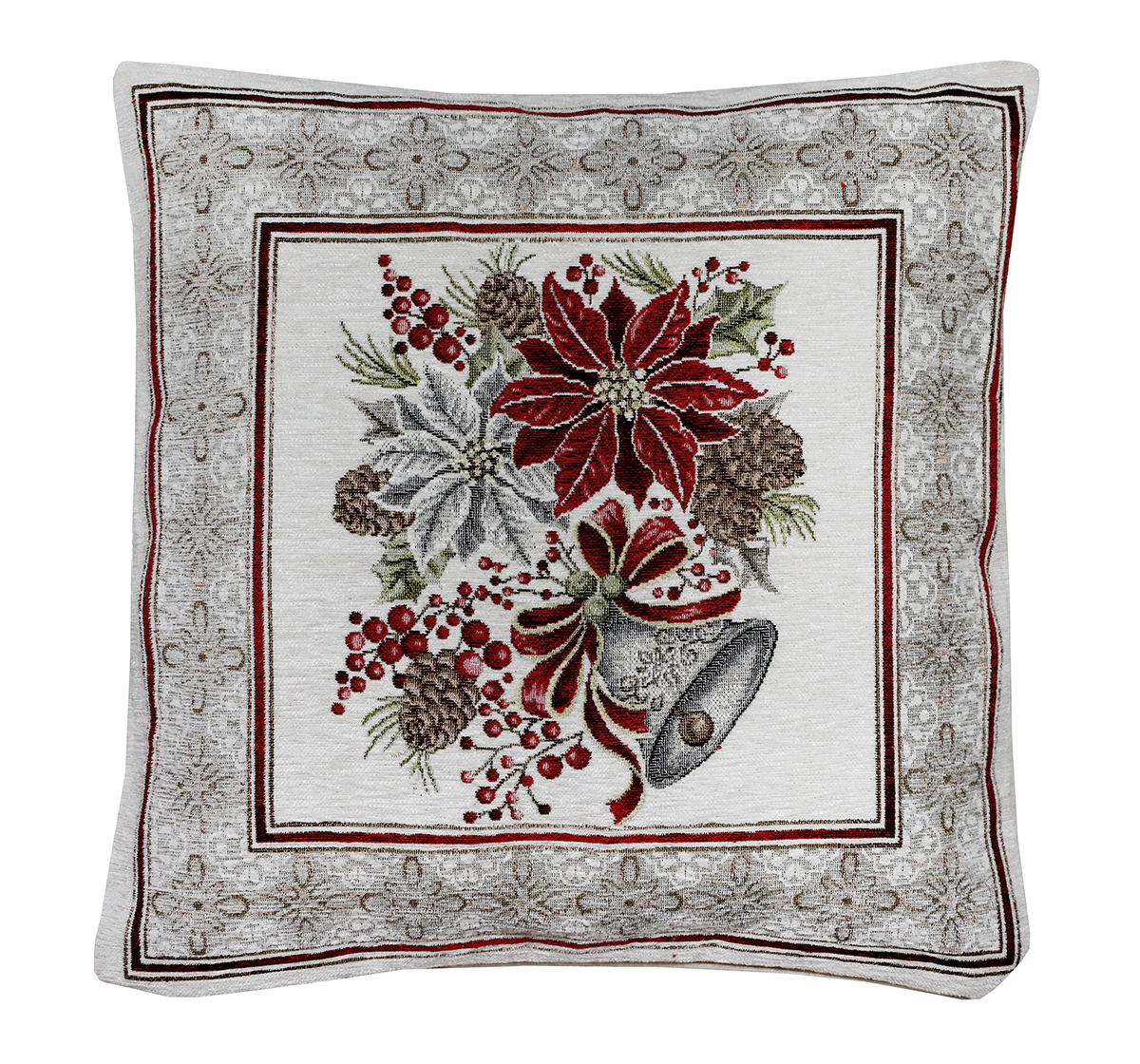 Vianočná gobelínová obliečka na vankúš Zvonček 42x42 cm Chenille IT028