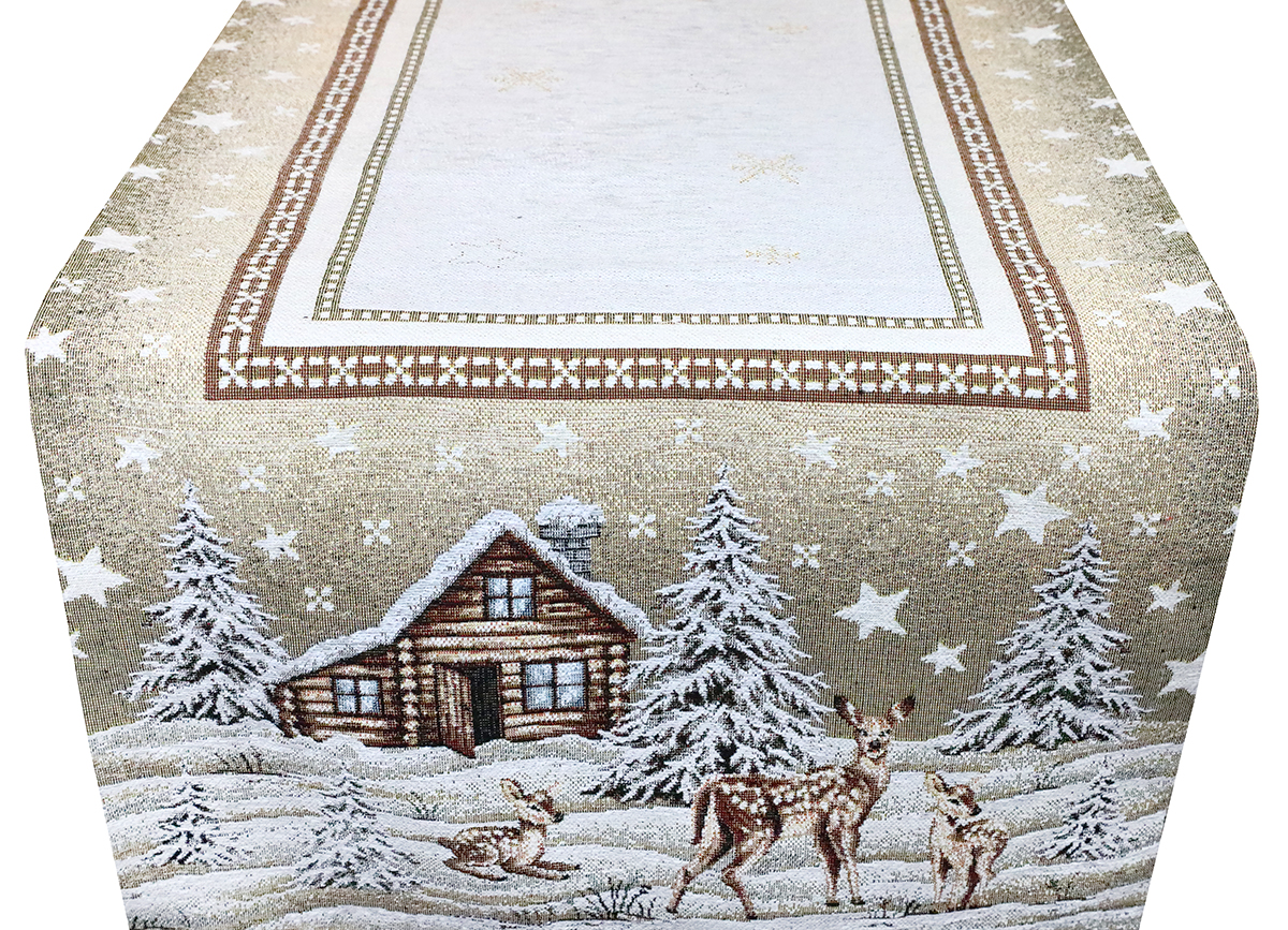 Vianočný gobelínový behúň na stôl 40x130 cm Chenille IT030