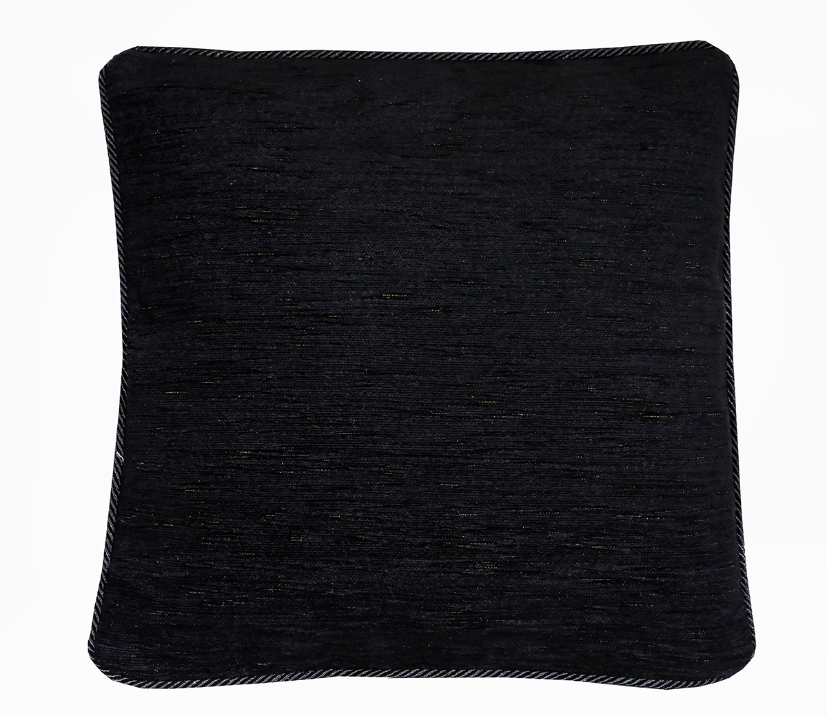 Gobelínová obliečka na vankúš s dekoračným lémom čierna 42x42 cm Chenille IT150