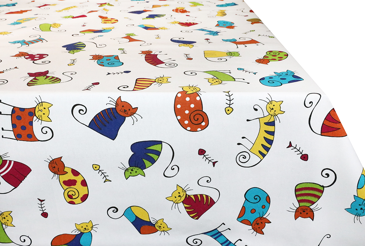 Bavlnený obrus Farebné mačičky