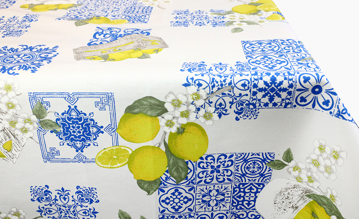 Bavlnený obrus Ciróny s modrou majolikou