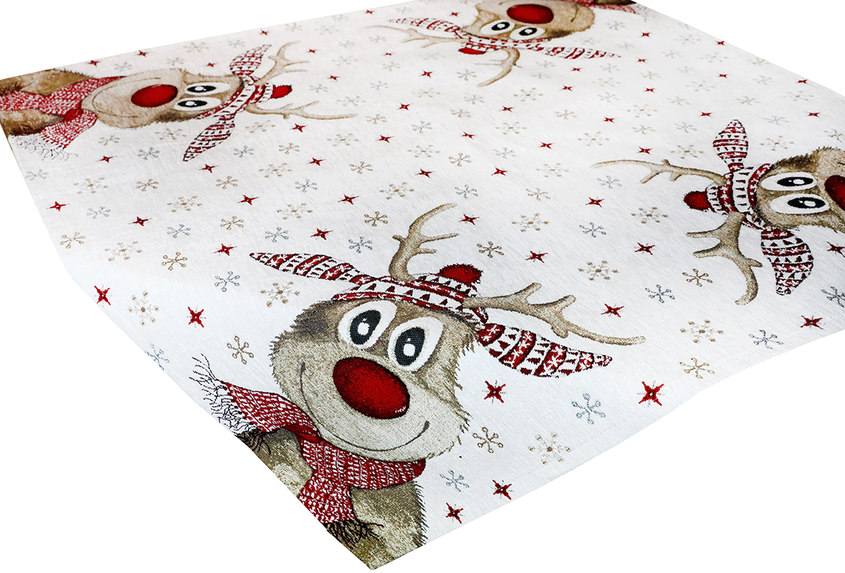 Vianočný gobelínový obrus na stôl Sobík 90x90 cm Chenille IT031