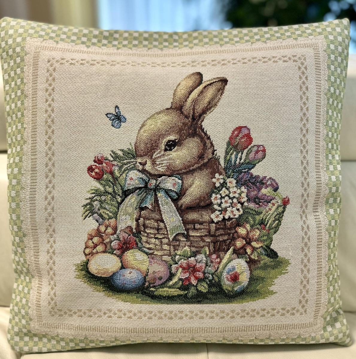 Veľkonočná gobelínová obliečka na vankúš 42x42 cm MIGD027