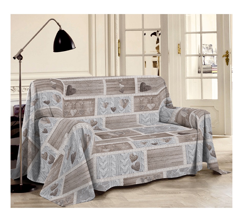 Viacúčelová bavlnená prikrývka Shabby love béžová