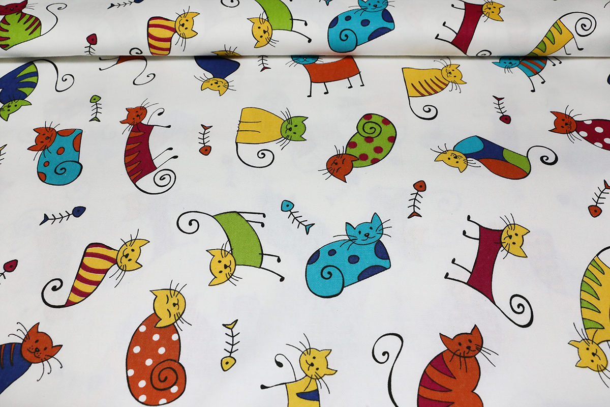 Bavlnený obrus Farebné mačičky