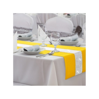 Behúň na stôl Glamour so zirkónmi farby žltý
