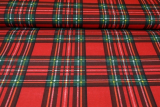 Dekoračná látka bavlna škótska kocka červená š. 140 cm