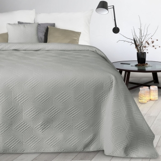 Jednofarebný prehoz na posteľ Boni2 so vzorom, šedý