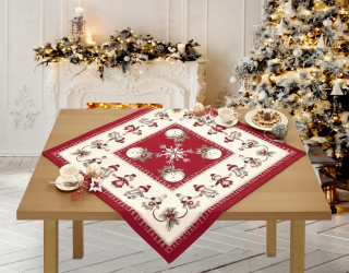 Vianočný gobelínový obrus na stôl 90x90 cm Chenille IT021