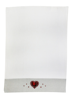 Vaflová utierka 50x70 cm s výšivkou, Červené Srdiečko