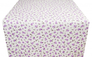 Behúň na stôl fialové ružičky 50x150 cm MADE IN ITALY