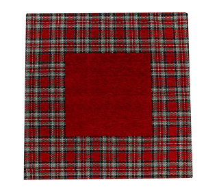 Gobelínový obrus na stôl Tartan bordový 90x90 cm Chenille IT025