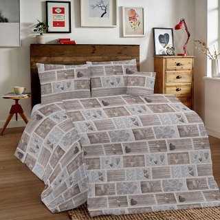 Bavlnené posteľné obliečky Shabby béžové 140x200cm/50x80 cm
