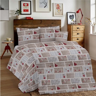 Bavlnené posteľné obliečky Shabby červené 140x200cm/50x80 cm